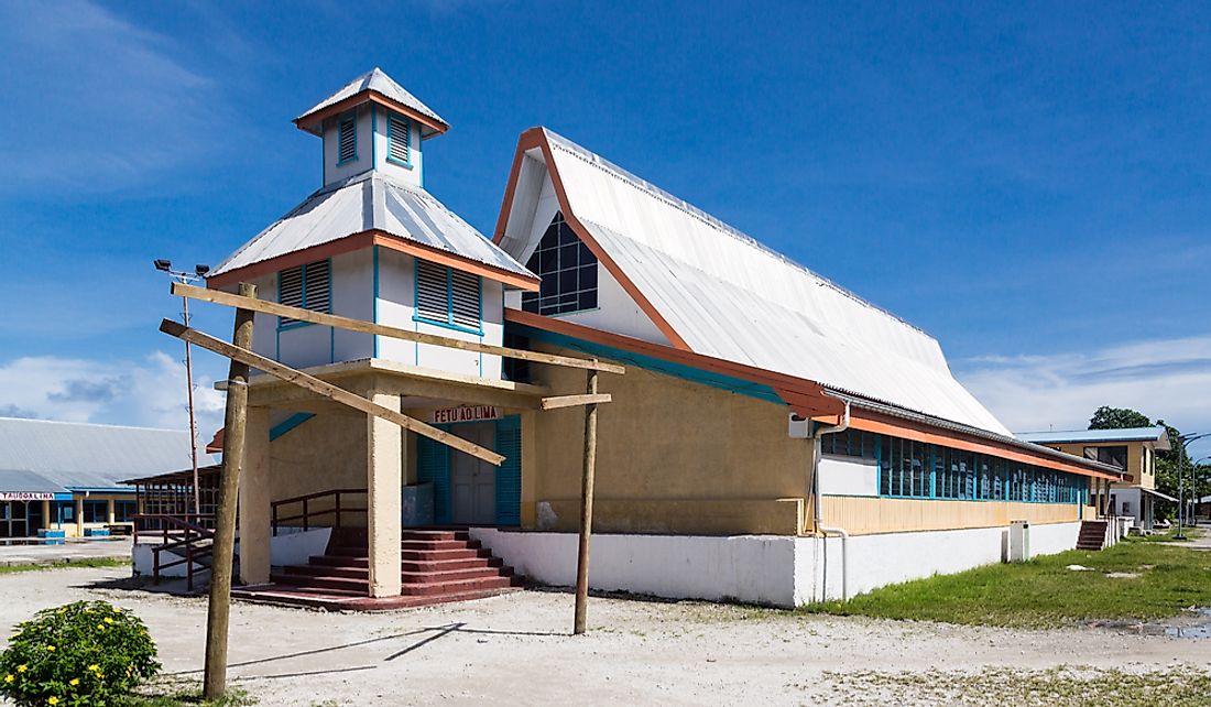 The Morning Star Church (Fetu Ao Lima) of the Church of Tuvalu is the most prominent building on the Funafuti atoll, Tuvalu's capital.