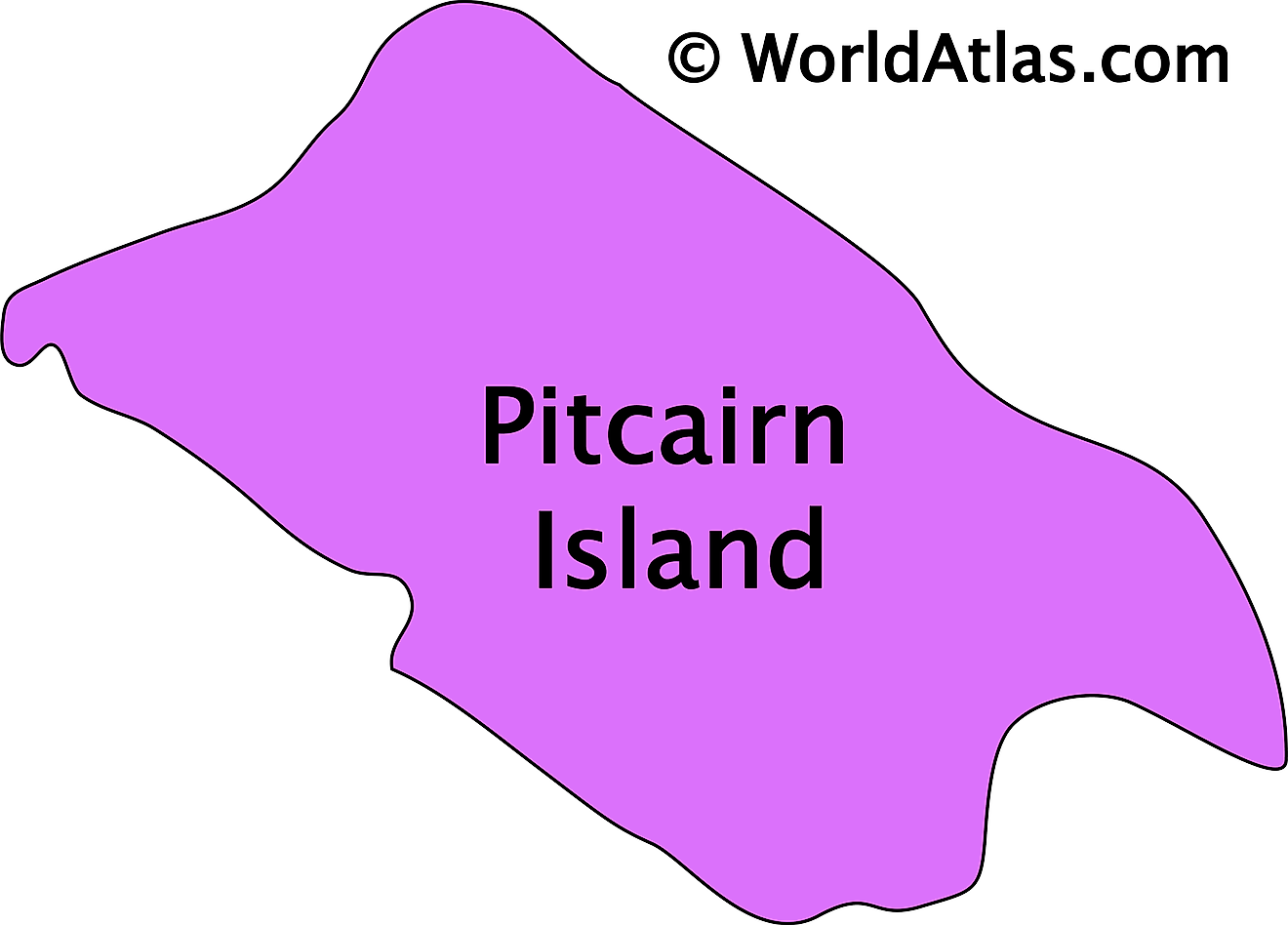 Outline Map of Pitcairn Islands