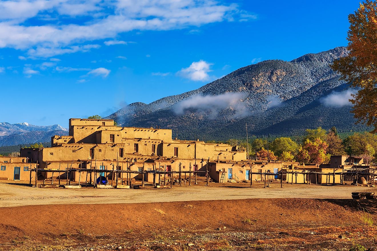 Historic buildings in Taos, New Mexico.