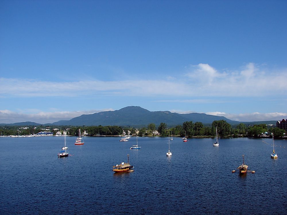 Lake Memphremagog, the alleged home of "Memphre". 