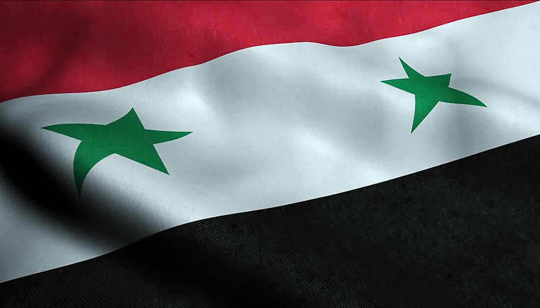 The flag of Syria. 