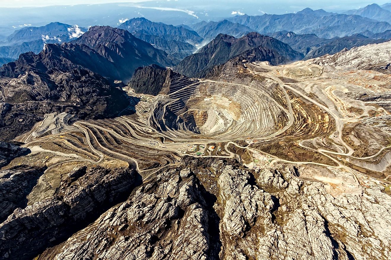 The massive Grasberg mine in Indonesia.
