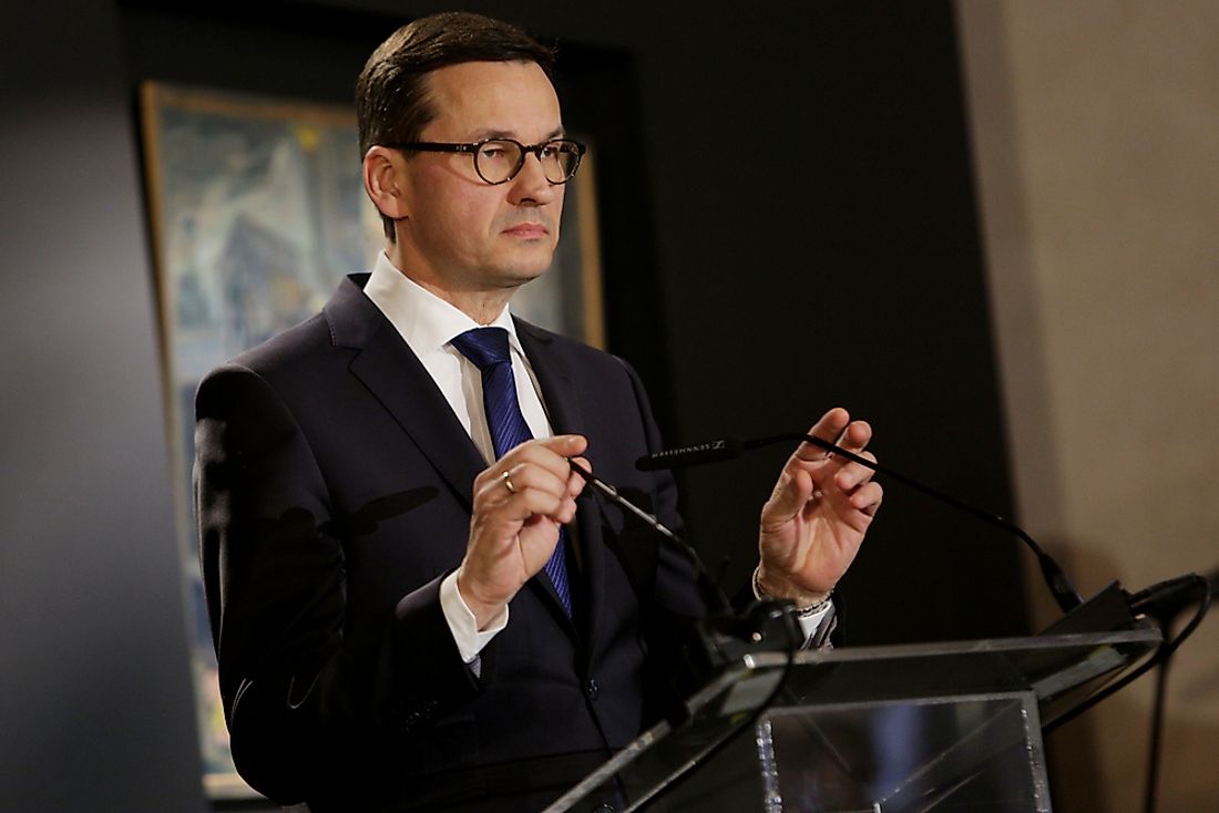 Mateusz Morawiecki, the incumbent prime minister of Poland. Editorial credit: praszkiewicz / Shutterstock.com. 