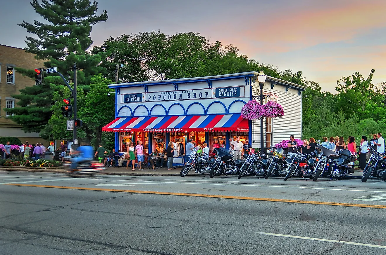 Chagrin Falls Popcorn Shop in Chagrin Falls, Ohio. Image by Lynne Neuman via Shutterstock. 