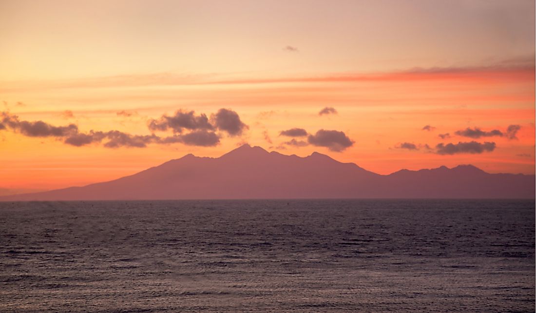 The Lombok Strait in Indonesia.