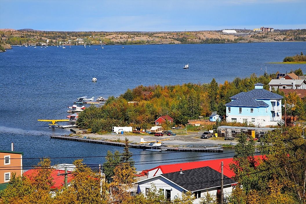 A view of the bay in Yellowknife, Northwest Territories.