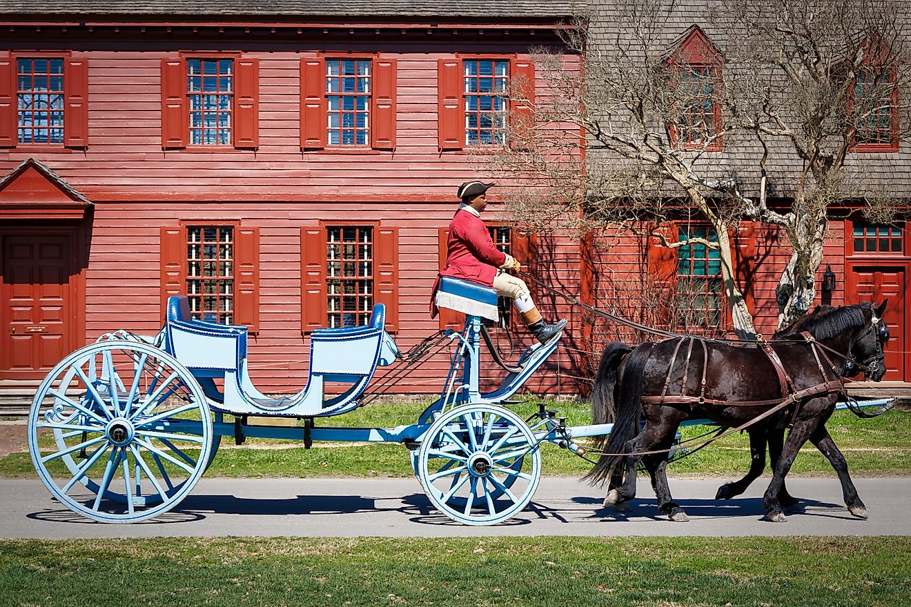 A horse-drawn carriage in Colonial Williamsburg, Virginia. (Editorial credit: Bill Chizek / Shutterstock.com) 
