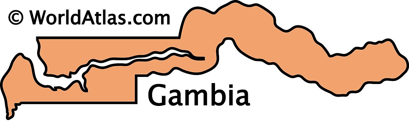 Mapa de contorno de Gambia