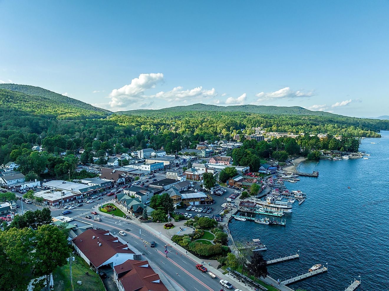 The quaint lakeside community of Lake George, New York.