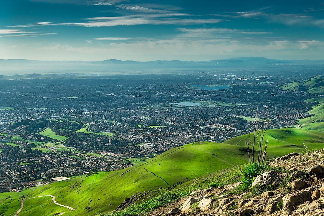 View of Silicon Valley, the global hub of social media and technological development.