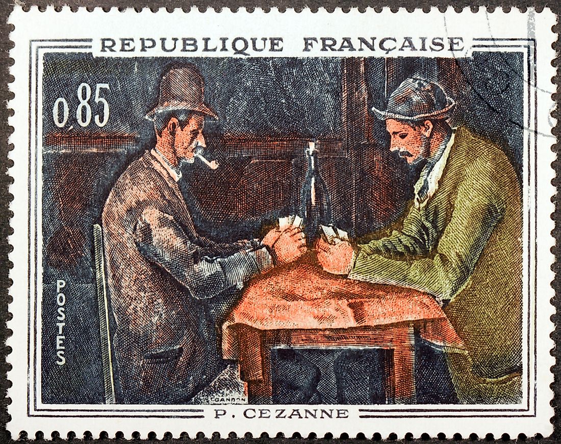 Editorial credit: Sergey Goryachev / Shutterstock.com. A French stamp pays tribute to The Card Players, circa 1961. 