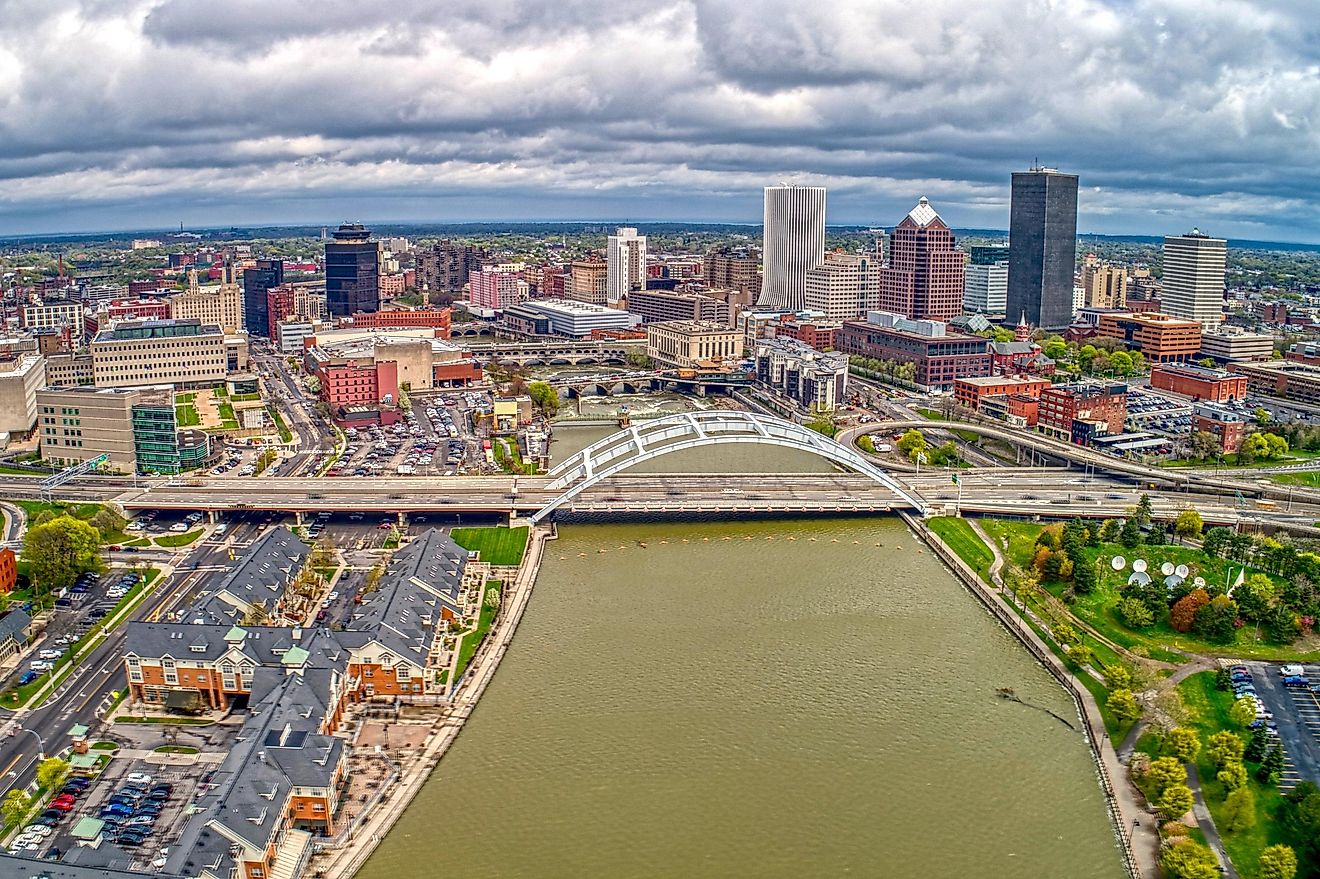 Aerial view of Rochester, New York.