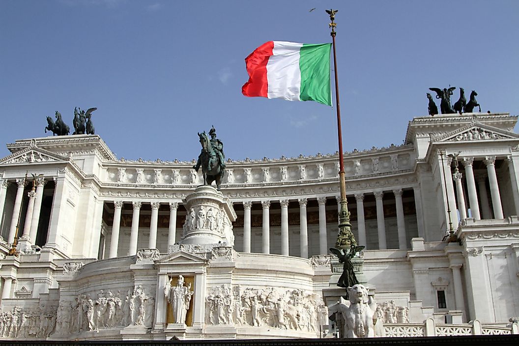 The Italian Parliament Building in Rome.