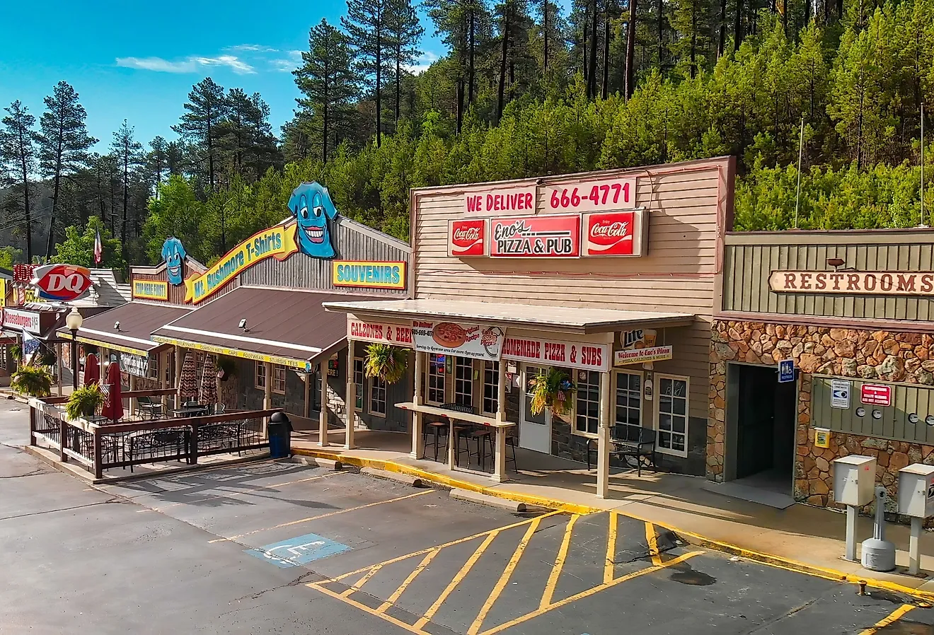 Boutiques and shops in downtown Keystone, South Dakota. Editorial credit: GagliardiPhotography / Shutterstock.com