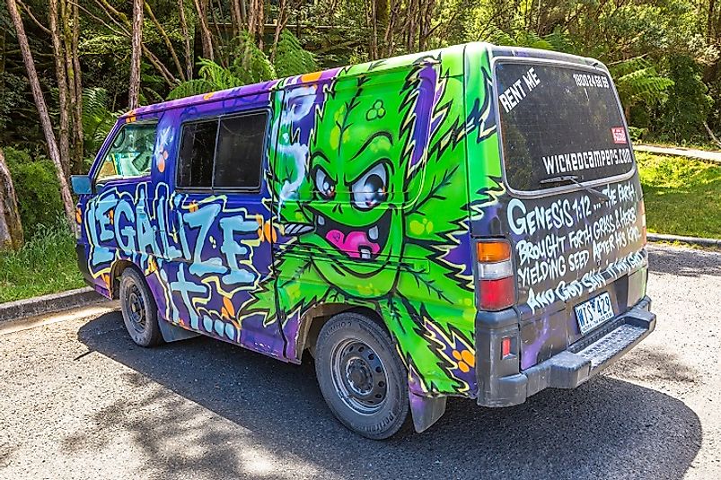 This van in Sydney pays homage to the love many Australians have for cannabis, and its airbrushing calls for lawmakers there to legalize marijuana use.