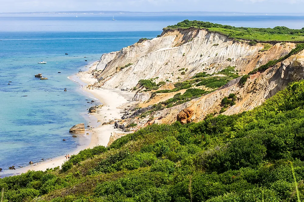 Gay Head Cliffs near Aquinnah on Martha's Vineyard. 