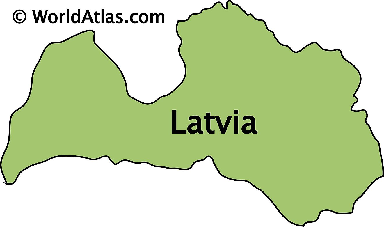 Outline Map of Latvia