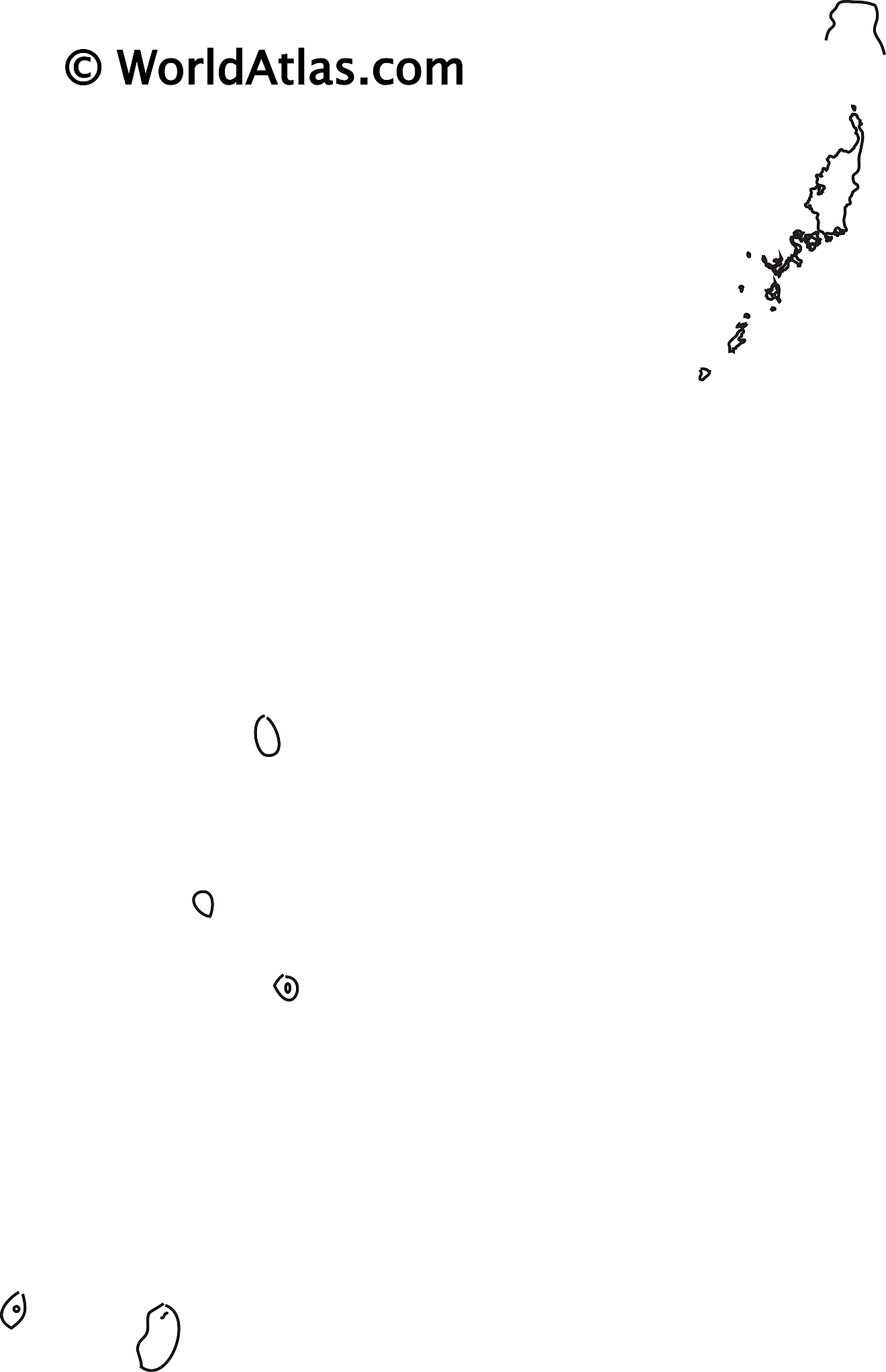 Blank Outline Map of Palau