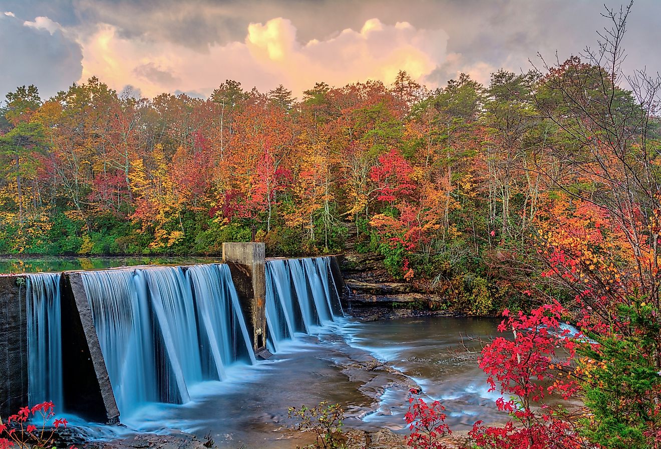 Sunrise over DeSoto Falls, Mentone, Alabama.