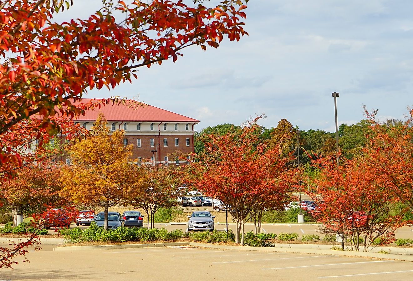 University of Mississippi campus building, Oxford in the fall. Image credit Feng Cheng via Shutterstock