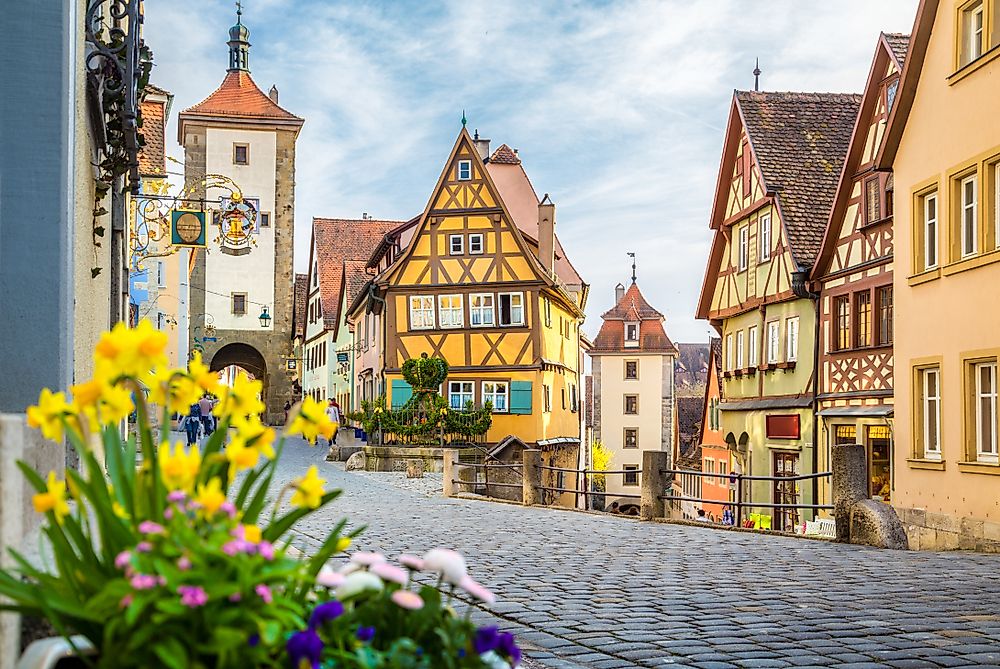 The beautiful medieval German town of Rothenburg ob der Tauber. 