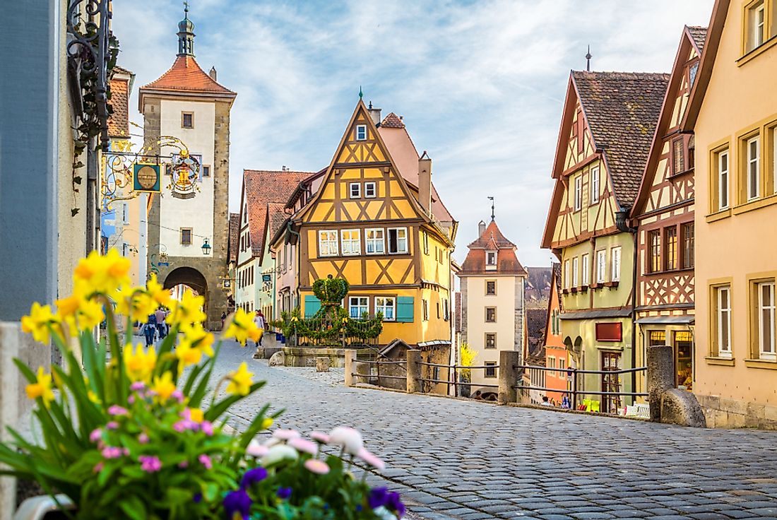 The beautiful medieval German town of Rothenburg ob der Tauber. 