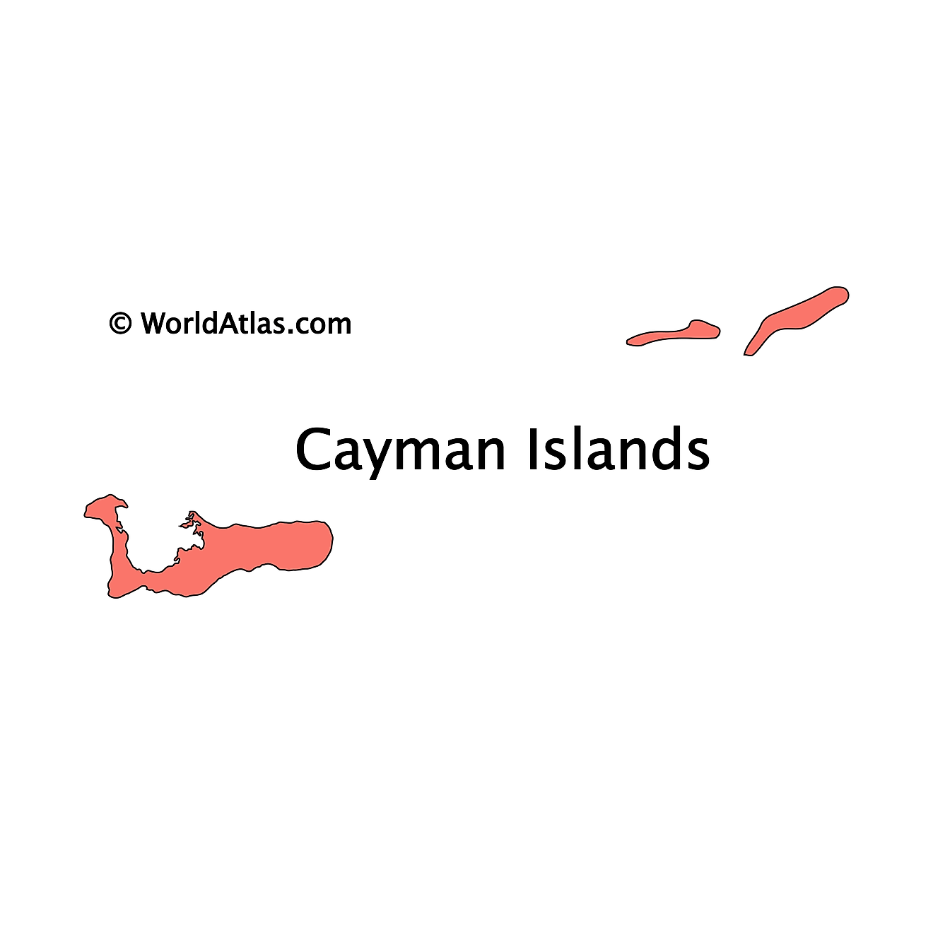 Mapa de contorno de las Islas Caimán