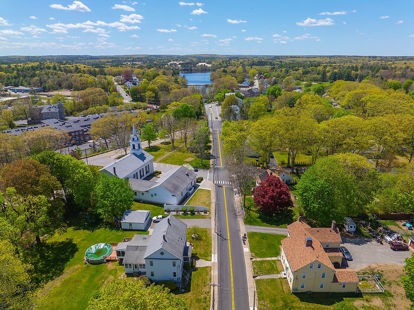 Aerial view of North Smithfield, Rhode Island.