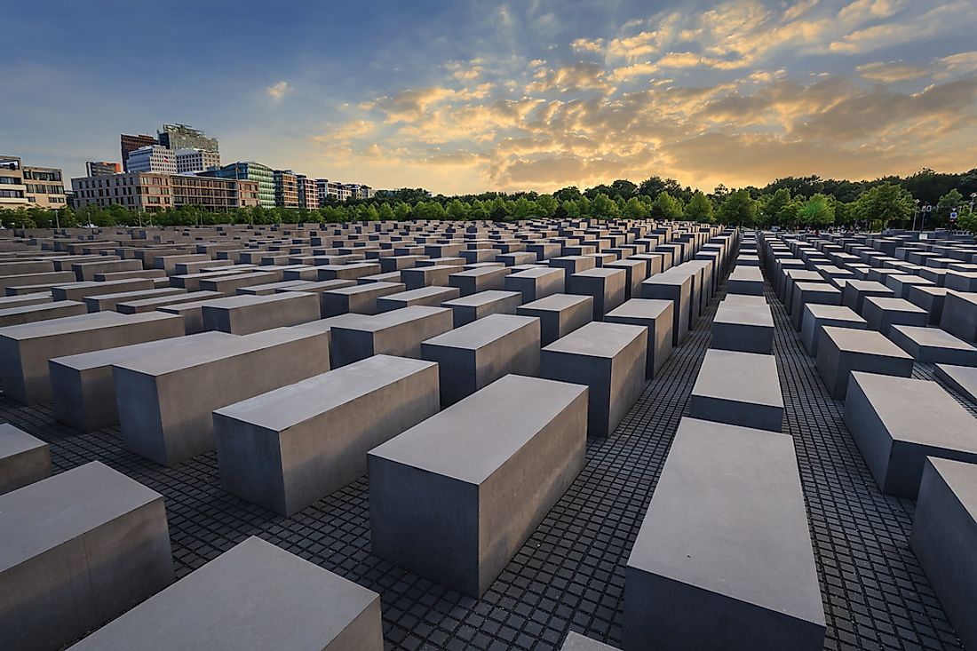 The Jewish Holocaust Memorial in Berlin, Germany. The Jewish Holocaust was the worst genocide of all time by total death toll.  Editorial credit: Noppasin Wongchum / Shutterstock.com.