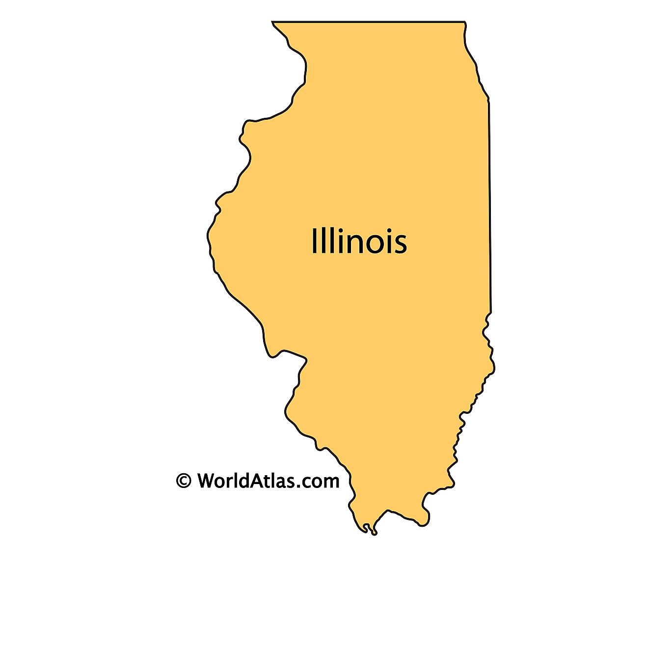 Outline Map of Illinois