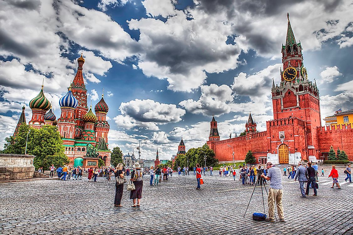 Red square Moscow cityscape.