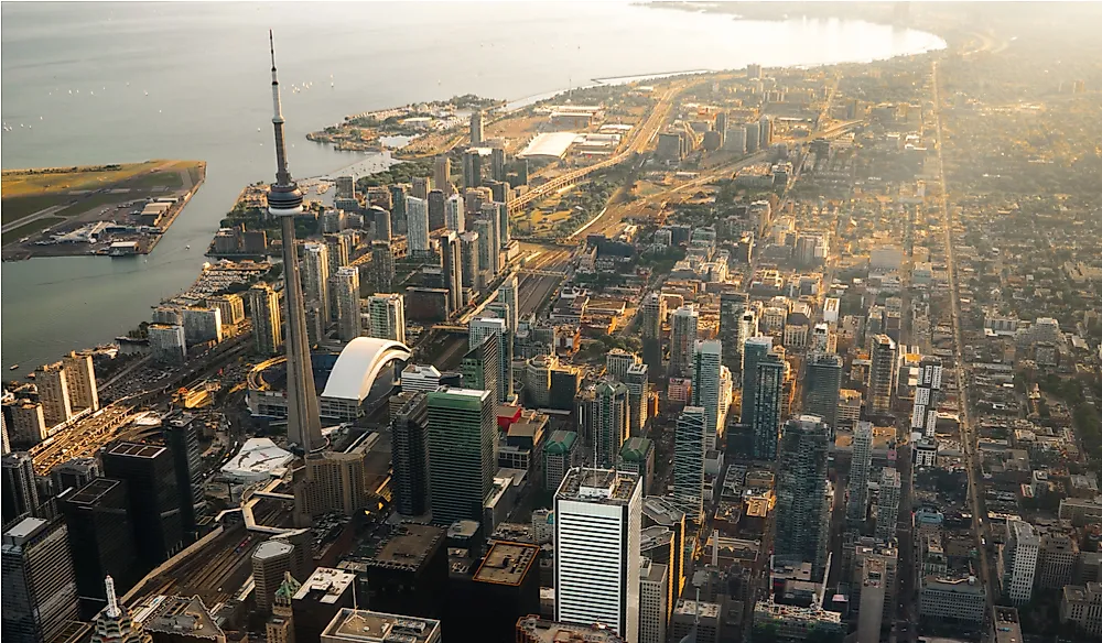 Downtown Toronto on the shores of Lake Ontario.