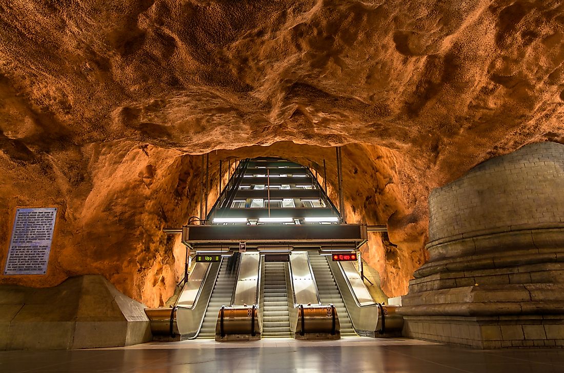 Many of the stations of the Stockholm metro system are incredibly unique. 