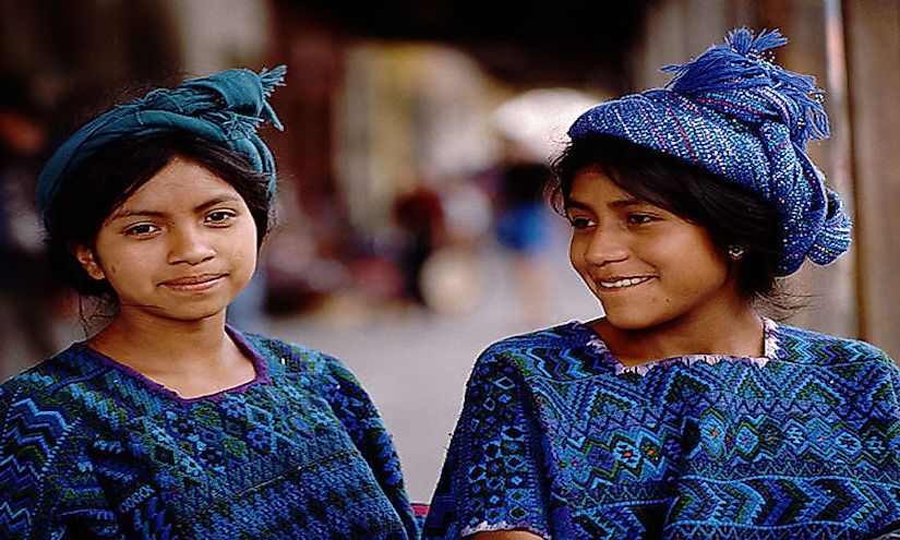 Indigenous girls in Chichicastenango, Guatemala.