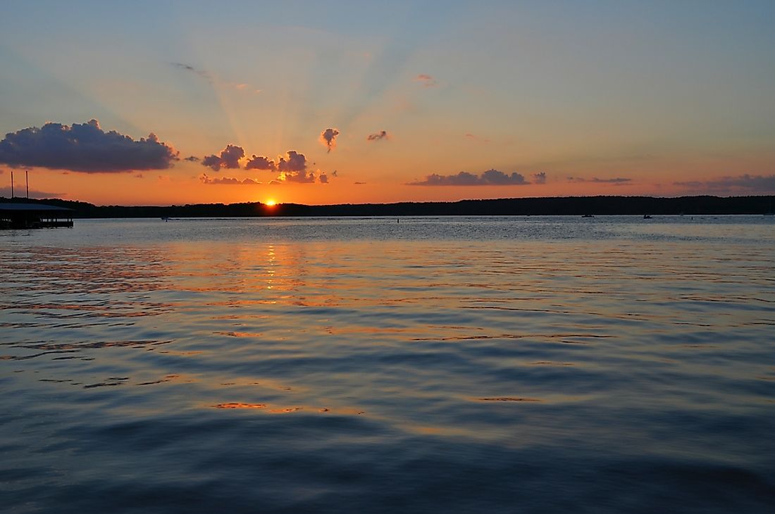 Lake Ouachita, the largest lake in Arkansas. 