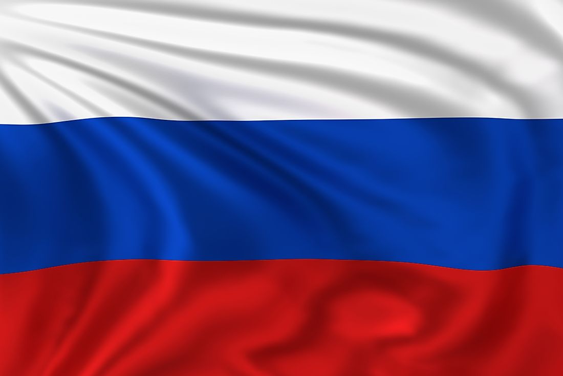 The flag of Russia.