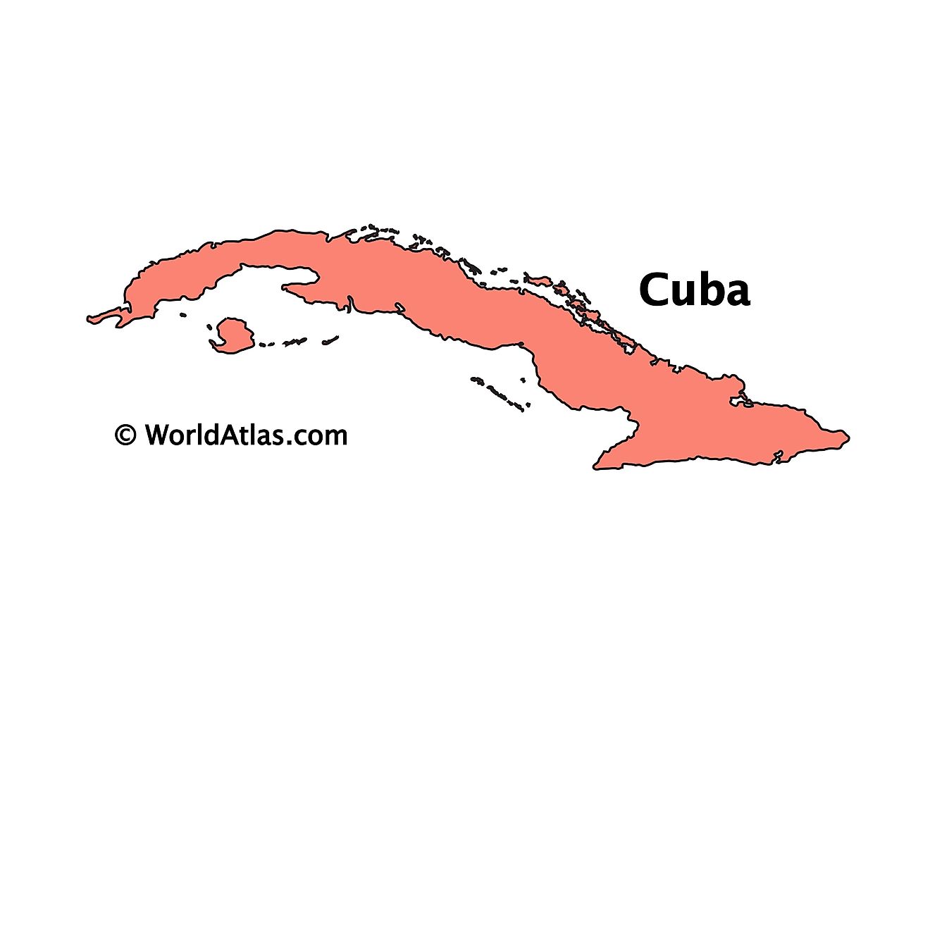 Outline Map of Cuba