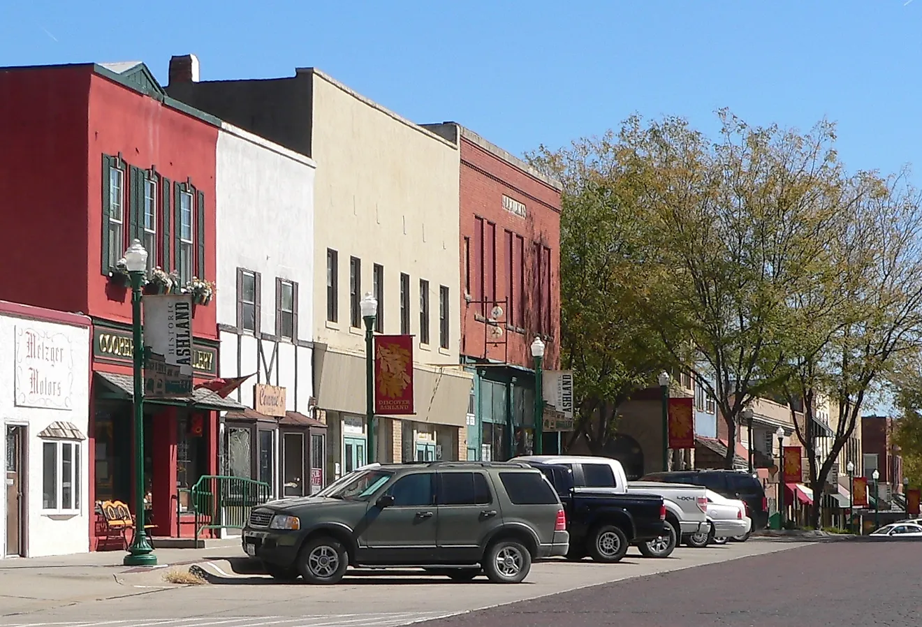 Street view in Ashland, Nebraska.