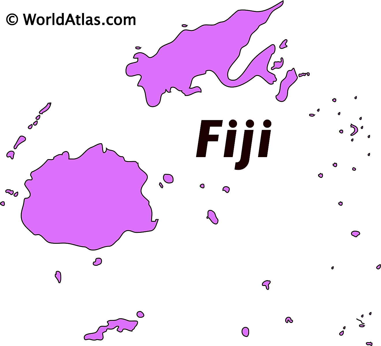 Outline Map of Fiji
