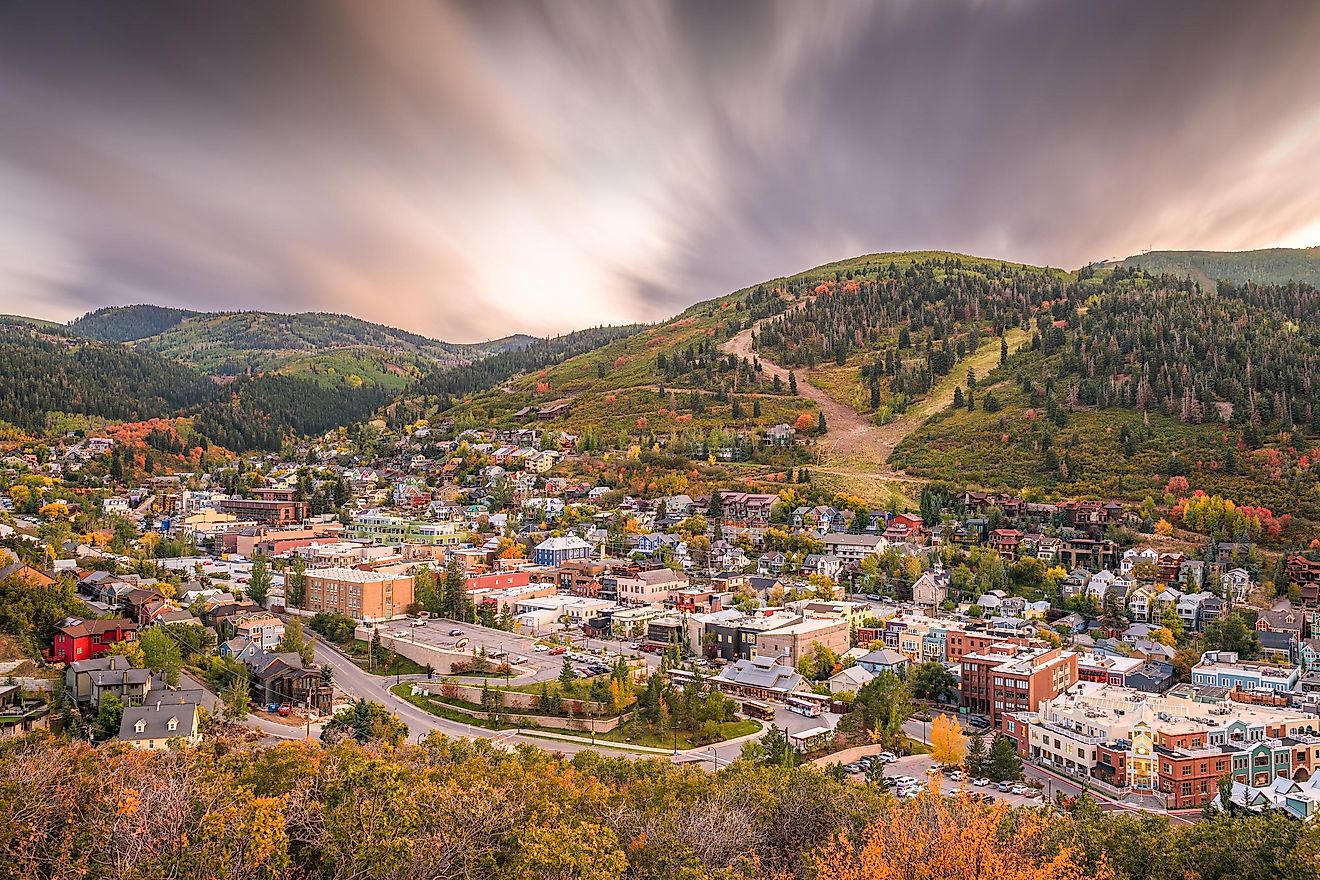 Aerial view of Park City, Utah.