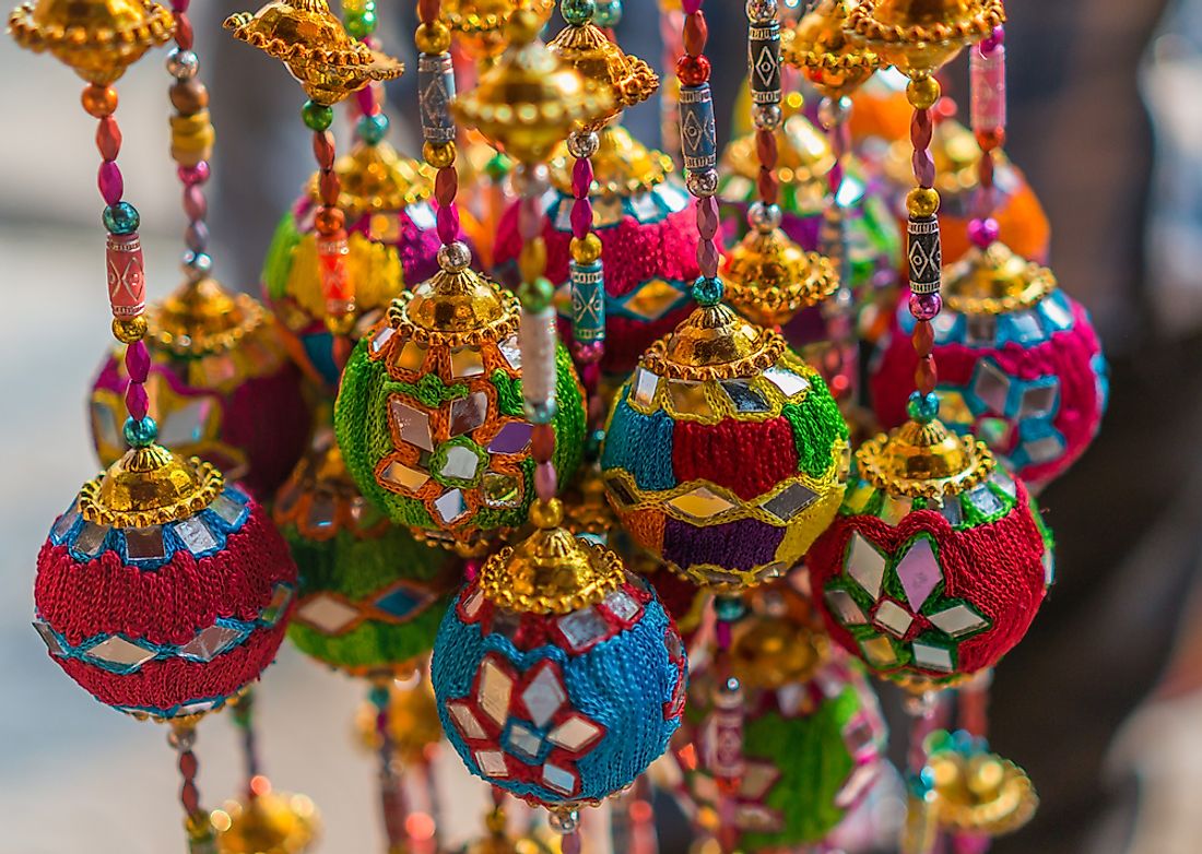 Vibrant chimes handmade in Bangladesh. 