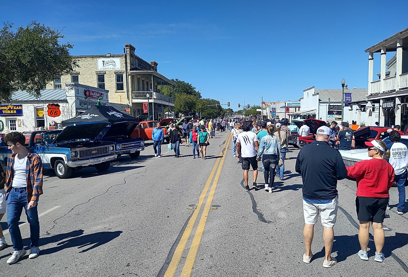 Downtown street in Boerne, Texas. Image credit Philip Arno Photography via Shutterstock