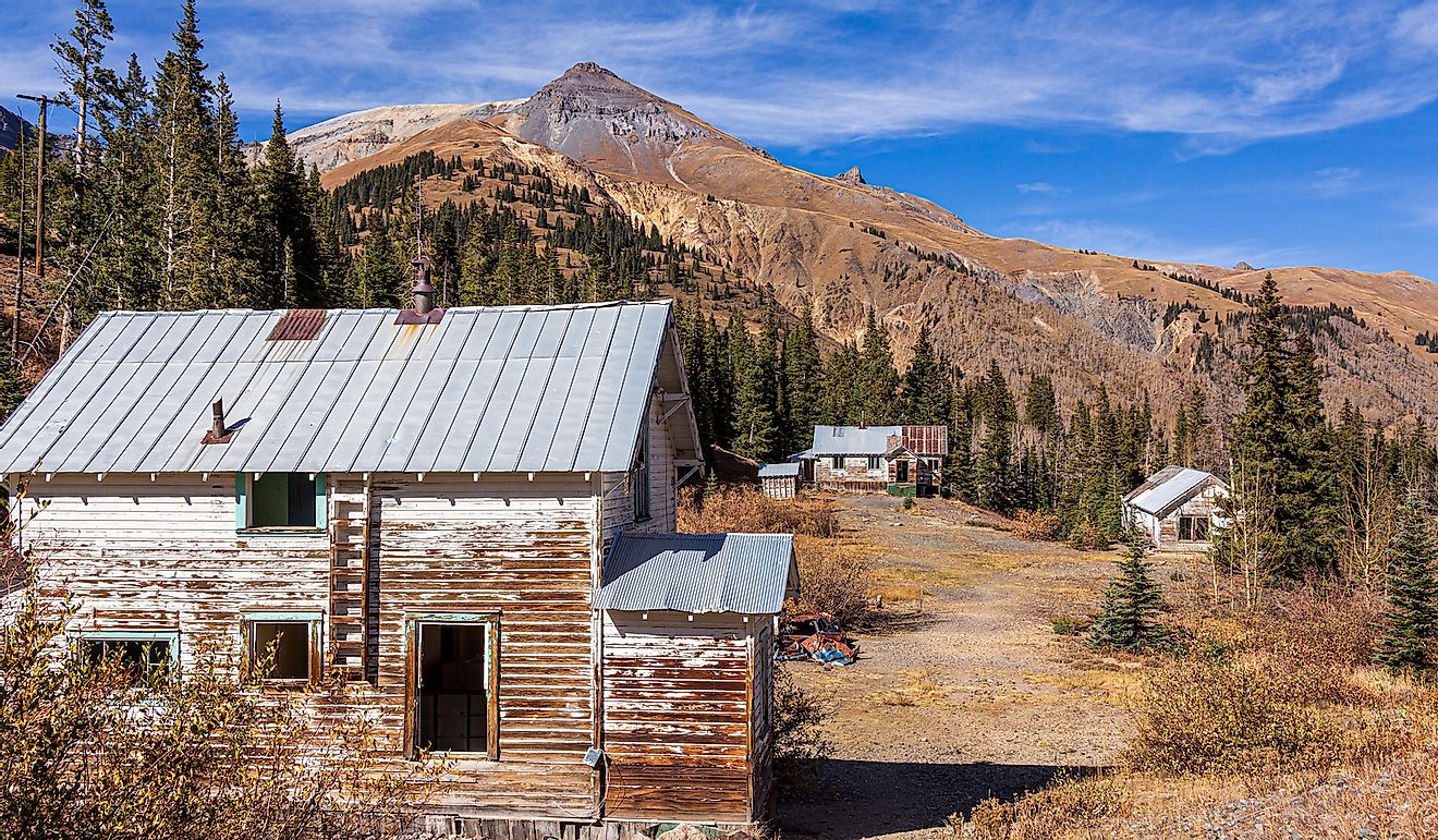 Mining Ruins at Red Mountain Pass, Colorado, USA.