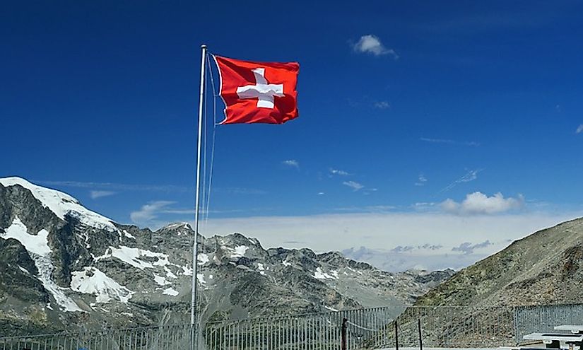 The official flag of Switzerland makes the list for its memorable design. 
