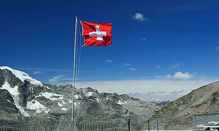 The official flag of Switzerland makes the list for its memorable design. 