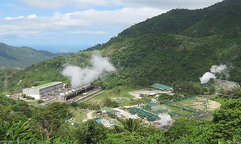 Geothermal power station in Negros Oriental, Philippines.