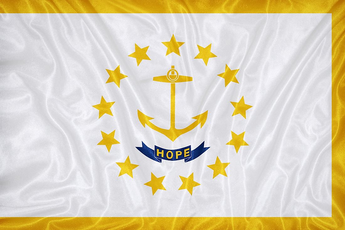 The state flag of Rhode Island borrows its anchor from the state seal. 