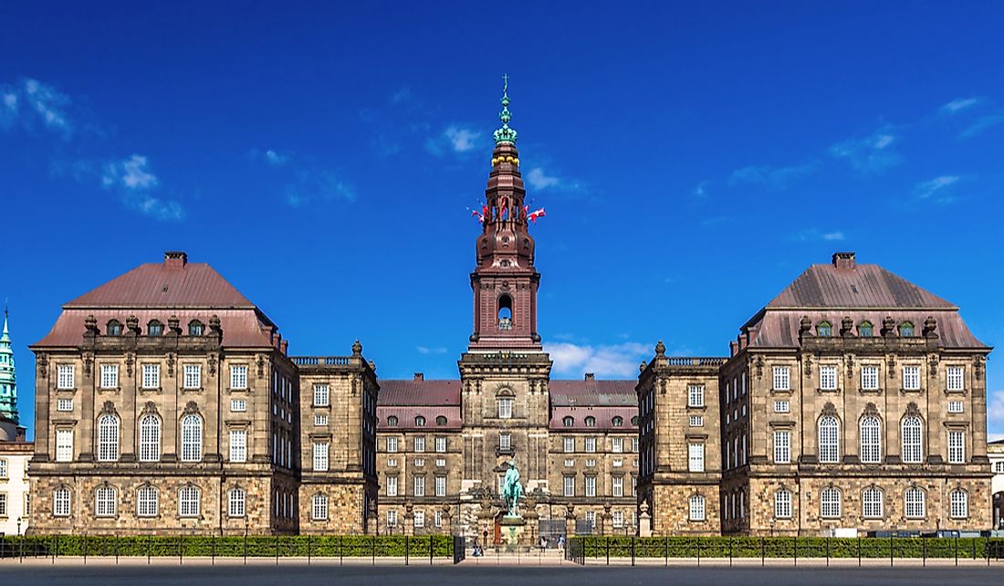 Christiansborg Palace in Copenhagen is the seat of the Danish Parliament.