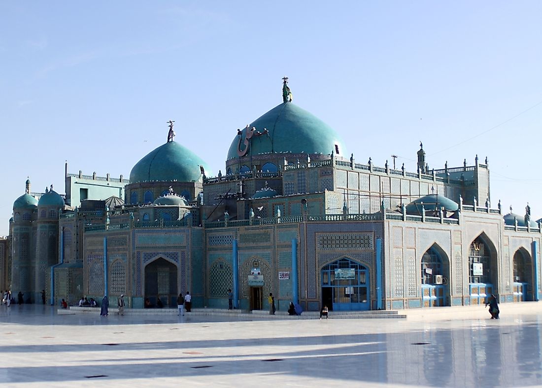 The blue mosque of Mazar-e Sharif. 
