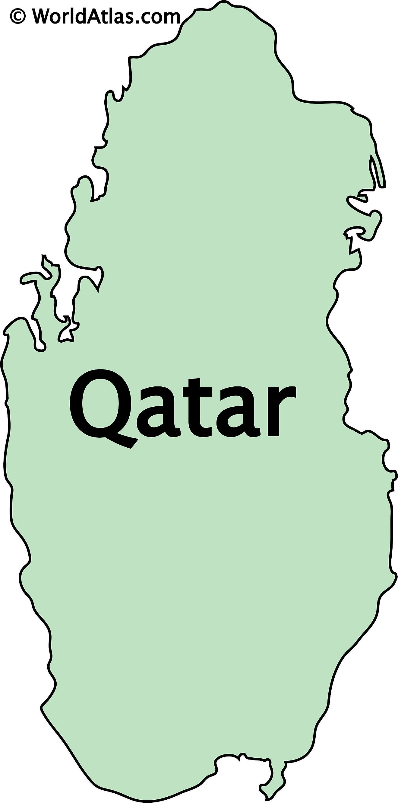 Outline Map of Qatar